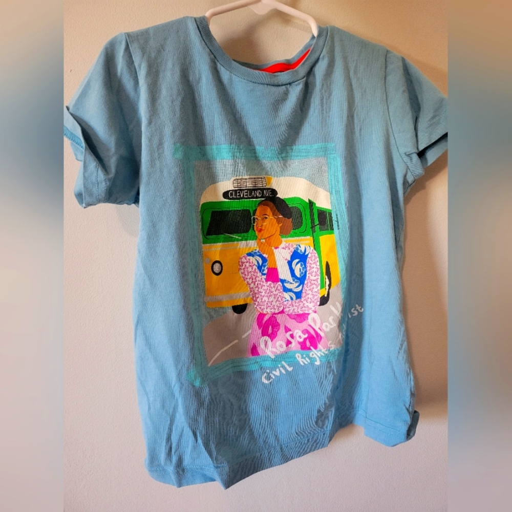 Piccolina Blue Kids T-Shirt with Civil Rights Rosa Parks Graphic